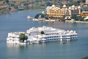 Lake Palace Udaipur ariel view