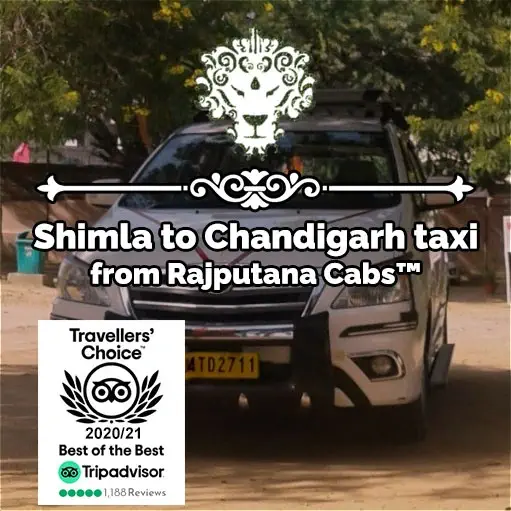 shimla to chandigarh taxi from rajputana cabs