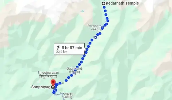 sonprayag to kedarnath temple route